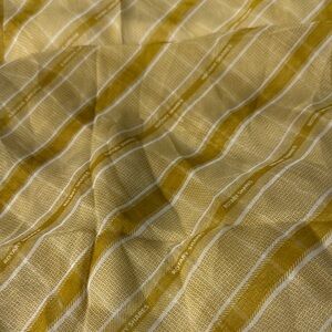 Rotary Shares 100% Silk Yellow Striped Scarf Vintage Old Money